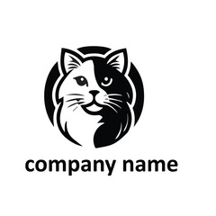 Obraz premium An elegant cat logo symbolizes grace, agility, and mystery, perfect for modern, minimalist, or creative branding