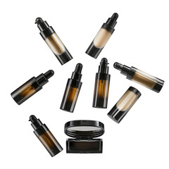 Obraz premium A Beautiful Arrangement of Cosmetic Bottles Featuring Various Shades and Textures