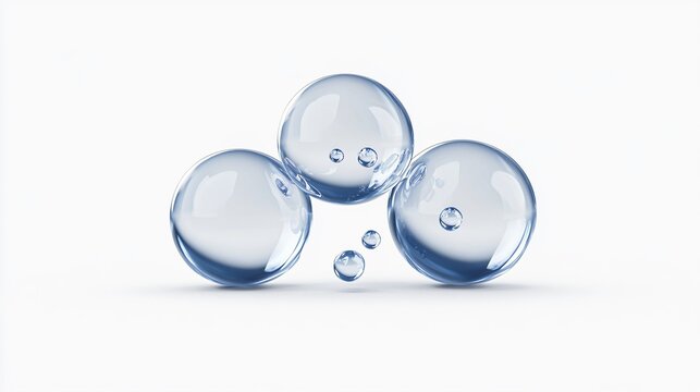 Scientific 3D Icon of Dipropylene Glycol with Translucent Spheres and Reflective Highlights