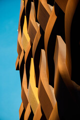 An Elaborate Architectural Abstract Showcasing Curved Patterns Along with Vibrant Colors