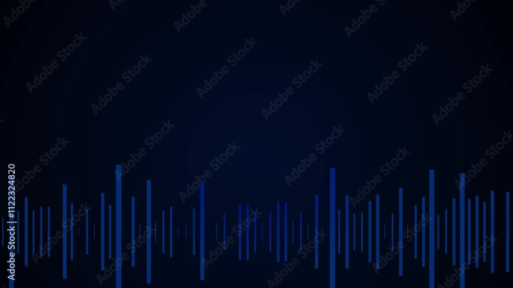 Poster waveform audio. black and white sound waves background animation. audio waveform. sound spectrum, di