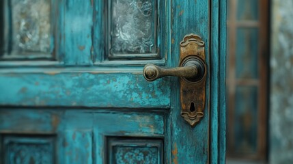 Fototapeta premium Close up view of vintage Door handle, Interior design architecture theme background