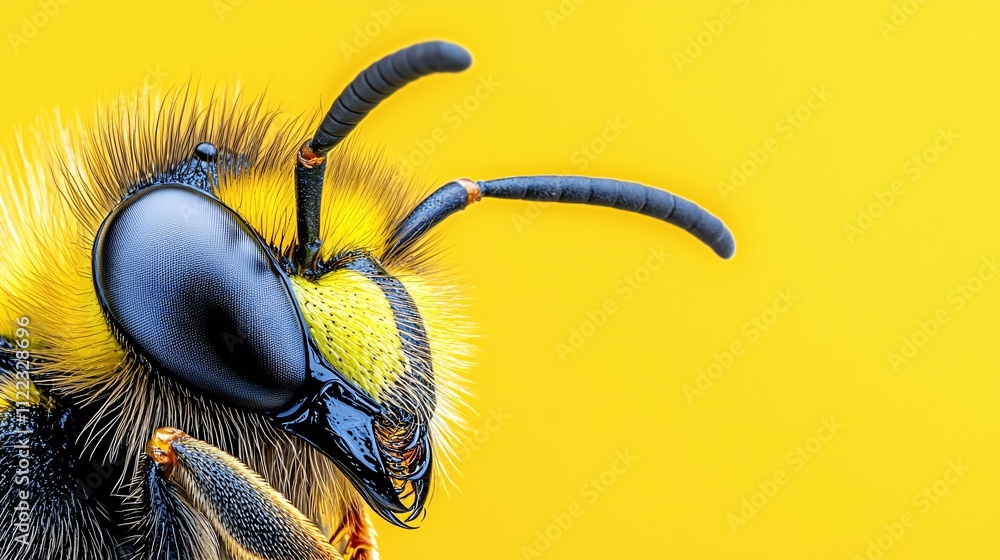 Poster an extreme close-up of a wasps mandibles showing its powerful structure and detail stock photo with 