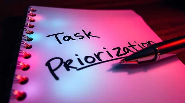Note on task prioritization symbolize efficiency and organization.