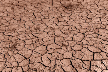 Brown dry soil or mud texture, background. Demonstrating color of the year 2025 - Mocha Mousse