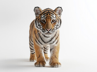 Obraz premium full body tiger cub, tiger cub on white background