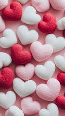 Obraz premium Red, white and pink hearts