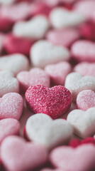 Obraz premium Red, white and pink hearts