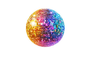 Obraz premium Colorful Disco Ball on Transparent Background