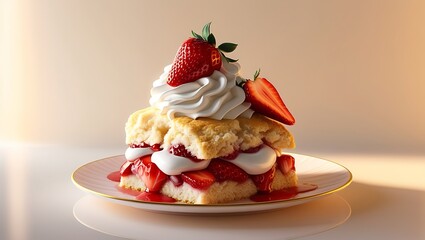 Delicious Strawberry Shortcake Dessert with Whipped Cream