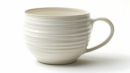 White Ceramic Mug, Elegant Design, Kitchenware, Tableware, Home Decor