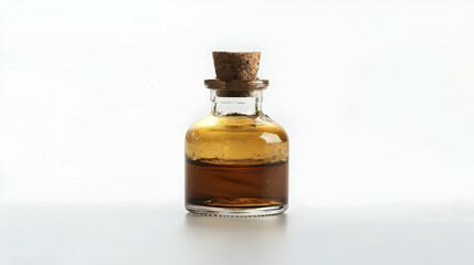 Amber Liquid in Glass Bottle, Cork Stopper