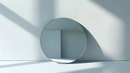 Round Mirror Reflection Minimalist Illustration