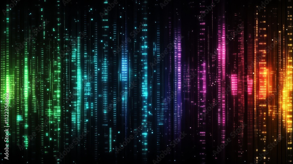 Poster abstract technology background with glowing lines, dots and futuristic network design