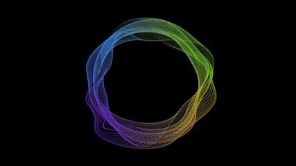 Abstract Digital energy sphere ring connecting dots lines. Wireframe technology. waves of magical Big data 3d Virtual reality. Loading hologram Artificial intelligence visualize data sci-fi portal orb - Powered by Adobe