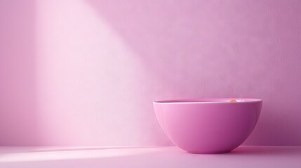 Fototapeta premium Simple Pink Bowl on Soft Background