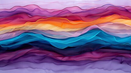 Obraz premium Colorful flowing fabric abstract layers