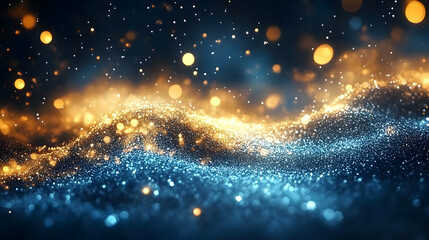 Sparkling Glittering Particles Flow Dynamically, Shimmering Lights Dance Beautifully