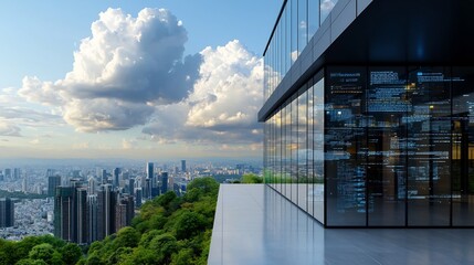 Sleek and Intelligent Business Environment with Holographic Data Visuals