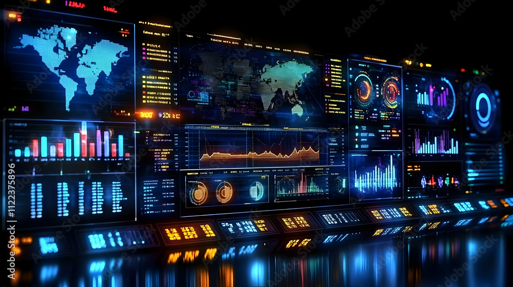 Poster global data visualization: analyzing charts & graphs worldwide