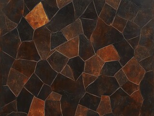 Fototapeta premium abstract geometric image features rich mosaic of warm, brown earthy tones and an intricate interlocking pattern