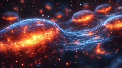 Cosmic Nebula: Fiery Plasma Dances Across Celestial Canvas