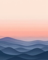 Fototapeta premium Soft Minimalist Waves at Dusk on the Horizon