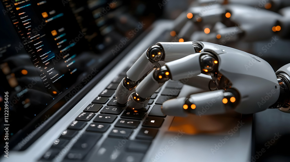 Poster robots code: future of automation, ai, & tech