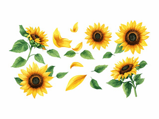 set of sunflowers