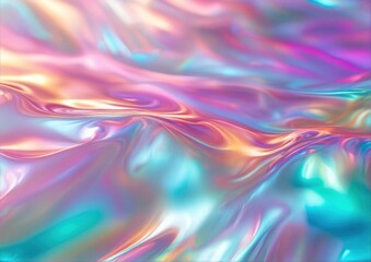 Obraz premium Holographic Iridescent Gradient with Fluid Texture. For Graphic Use. With Foil Effect