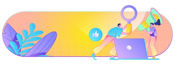 Notification announcement vector creative flat hand drawn illustration
