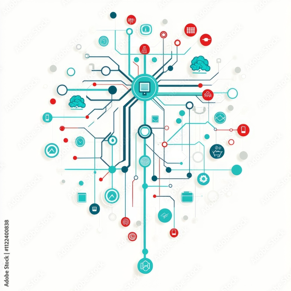 Poster abstract network connection graphic.