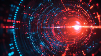 Fototapeta premium science fiction modern technology circle background.ai generative