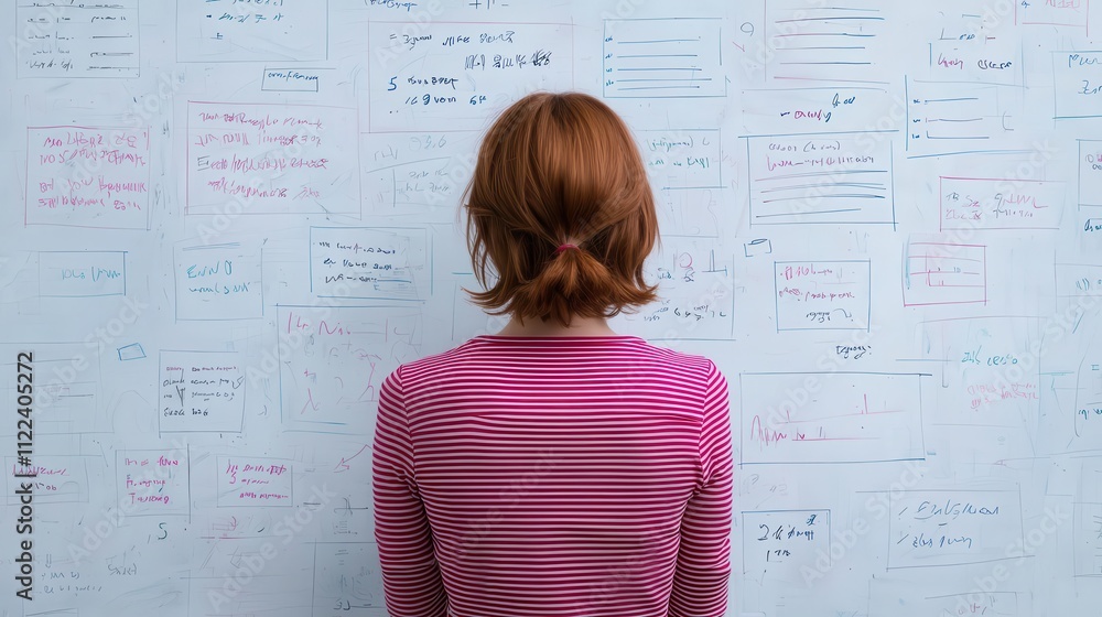 Poster reflective brainstorming session office space creative process casual environment rear view personal