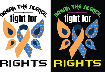 Print Break the silence, fight for rights t shirt design