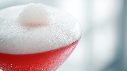 Fototapeta premium Close-up of a pink cocktail with thick foam.