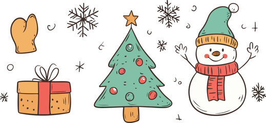 Fototapeta premium Christmas tree collection in flat design