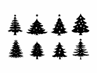 Obraz premium Christmas tree collection in flat design