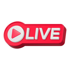 Live streaming 3d render icon