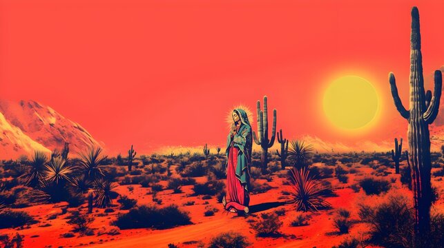 LADY OF GUADALUPE. ILLUSTRATION CONCEPT	