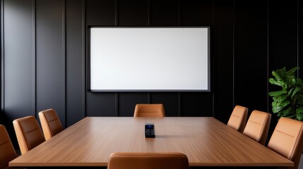 Modern Conference Room with Empty Table and Minimalist Design