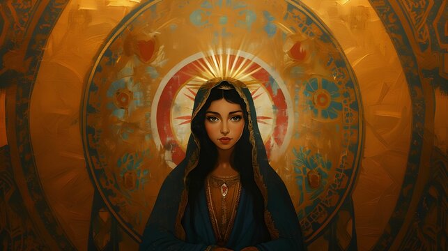 LADY OF GUADALUPE. ILLUSTRATION CONCEPT	