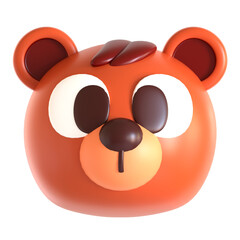 bear cute head 3d icon illustration © miber duwur