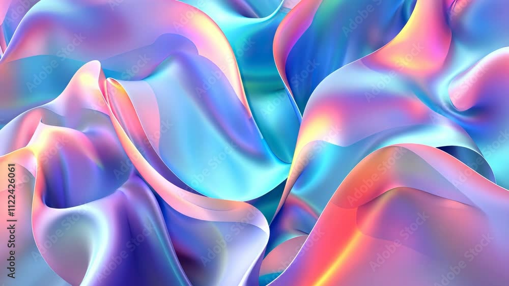 Aufkleber abstract colorful gradient waves with smooth flowing texture