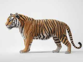 Naklejka premium tiger on white background, full body tiger on white background