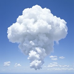 Naklejka premium Large cumulus cloud against a clear blue sky.