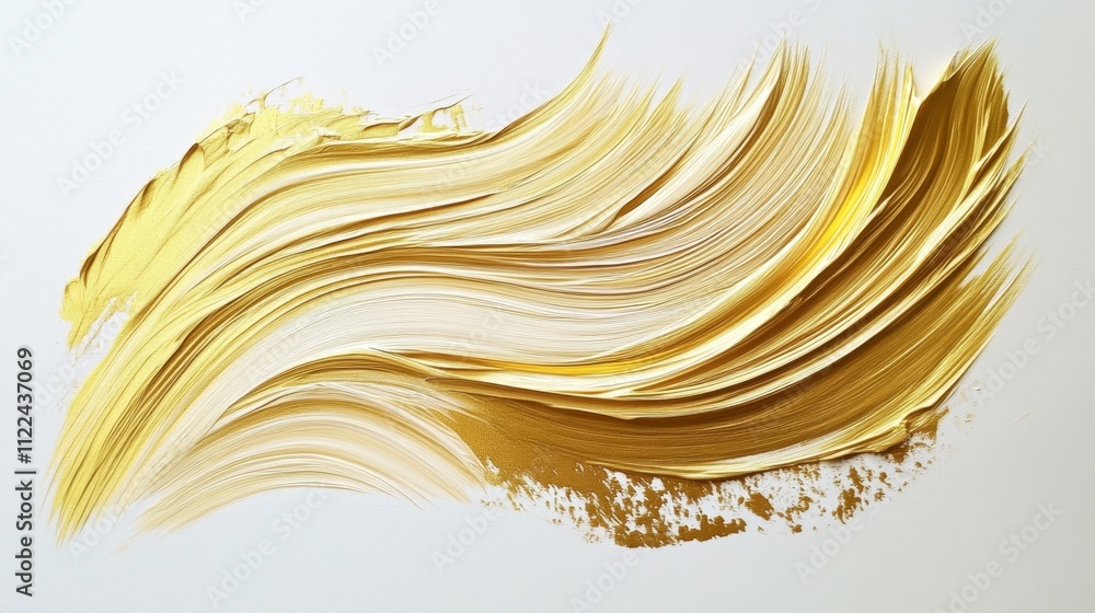 Poster dynamic gold paint stroke art studio setting abstract content bright environment close-up view creat