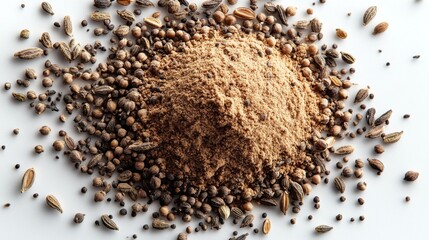 Aromatic Spice Blend: Ground Coriander, Cumin, and Peppercorns