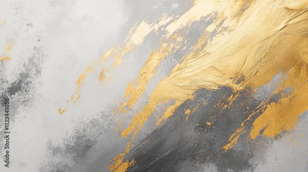 Poster dynamic golden and gray abstract art modern studio digital artwork minimalist environment close-up v