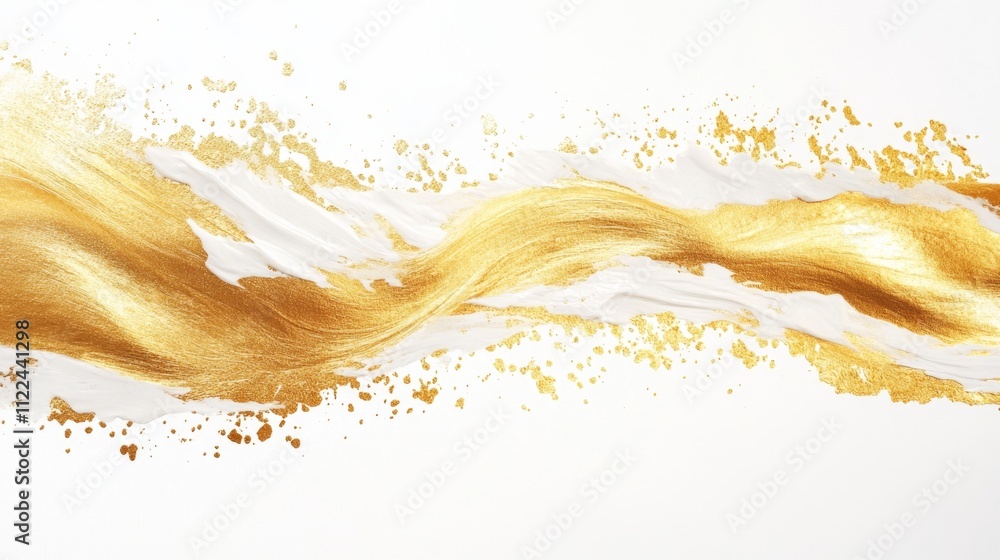 Aufkleber dynamic golden wave abstract art studio setting digital artwork minimalist design close-up view mode